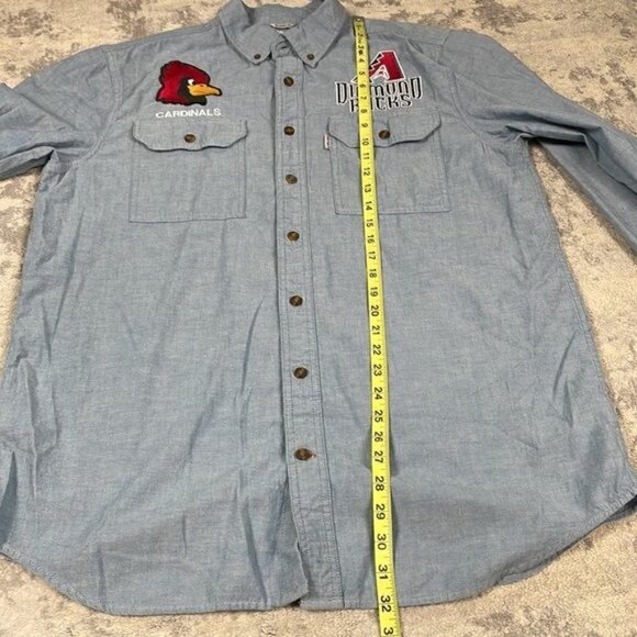 Carhartt Chambray Button Front Long Sleeve Shirt Arizona Diamondbacks Cardinals - Picture 8 of 12
